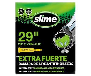 Slime 30101 Chambre à air de vélo avec joint d'étanchéité anti-crevaison Slime auto-scellant, prévient et réparation, valve Presta, 29 x 6 - 7,6 cm