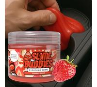 Slime Buddies Mastic Gel de Nettoyage de Voiture - Outil de détail d'intérieur parfumé à la Fraise pour Porte-gobelets, grilles d'aération et Clavier - Accessoires de Nettoyage de Voiture
