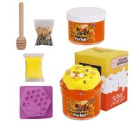 Slime Cristal au Beurre d'abeille, Slime antiadhésif pour Enfants Ensemble, Argile à Faire soi-même, Texture gelée Faite à la Main, 1 Ensemble de Boue cristalline au Beurre d'abeille