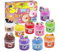 Slime Kit,10 Pièces Kit Slime Fluffy pour Enfants, Mini kit de Slime de Bricolage, Super Extensible et Non Collant pour Soulager Le Stress, Anniversaire Noël Cadeau pour Filles et Garçons