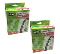 Slime Smart 700 X 28-32c Self Healing Hybrid Bike Inner Tubes-Presta Valve (Pair) Packs de Chambres à air Unisexe, Noir