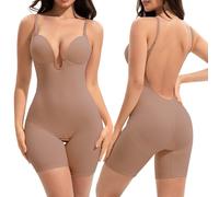 Slimers Body gainant dos nu avec effet gainant et plongeant dans le dos - Soutien-gorge amincissant intégré pour femme, Rose peau, X-Large