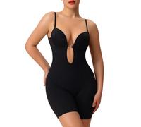 Slimers Body gainant dos nu pour femme - Contrôle du ventre - Dos nu - Col en V - Avec soutien-gorge intégré, noir, XX-Large
