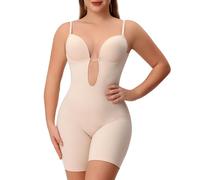 Slimers Body Gainant Dos Nu sans Bretelles - Dos Nu pour Femme - Soutien-Gorge Amincissant intégré avec Plongeant, Beige, Small