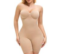 Slimers Vêtement gainant sans bretelles : body gainant sans couture - Bretelles amovibles avec barre intégrée, beige, X-Large