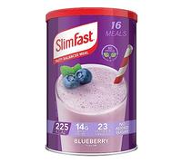SlimFast • Poudre de substitut de repas • Saveur myrtille • 584 g 16 | Poudre de remplacement de repas de myrtille • Haute teneur en protéines • 23 vitamines et minéraux • 584 g (16 portions)
