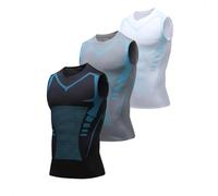 Slimfit Forgez Votre Silhouette, affirmez Votre Puissance Débardeur de Compression Homme [Lot de 3], Gilet de Sport Modelant Ionique, Respirant & Séchage Rapide