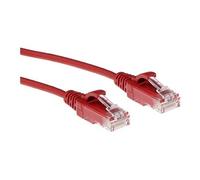 Slimline - Cordon de raccordement - RJ-45 (M) pour RJ-45 (M) - 1 m - U/UTP, non blindé - CAT 6 - démarré, sans halogène, moulé, sans crochet - rouge,