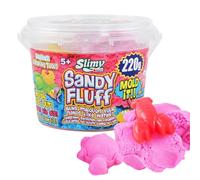 Slimy Sandy Fluff 220 g de sable rose - Sable Slime original pour enfants, pâte de jeu magique avec seau et deux moules, pâte à modeler élastique (jouet à partir de 3 ans)