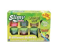 Slimy Super Set 8 x 100g - Original Slimy Slime Set avec 8 Masses de Jeu différentes, Un Maximum de Plaisir de Jeu avec 800g de Slime dans Un Coffret Cadeau, Masse de Jeu Flexible (de 3 Ans)