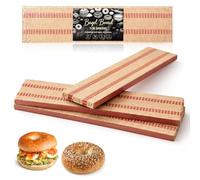 Sliner Lot de 3 planches de cuisson à bagel en bois de cèdre avec toile de jute, outils de cuisson essentiels de qualité alimentaire pour griller une belle croûte de bagel uniforme - Cadeau de