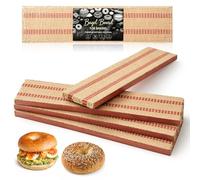 Sliner Lot de 4 planches de cuisson à bagel en bois de cèdre avec toile de jute, 40 x 8,9 x 2 cm, outils de cuisson essentiels de qualité alimentaire pour griller une belle croûte de bagel uniforme