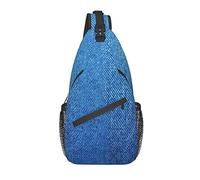 Sling Backpack Denim Blue Travel Randonnée Daypack Pattern Rope Crossbody Shoulder Bag
