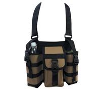 Sling Backpack for Sports | Adjustable Multi-Pocket Shoulder Bag for Workouts | Carabiners for Convenient Bottle and Gear Storage | Great for Hiking, Outdoor Adventures, and Fitness Enthusiasts, Kaki,