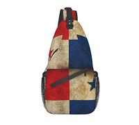 Sling Backpack Grunge Retro Panama Flag Travel Randonnée Daypack Pattern Rope Crossbody Shoulder Bag