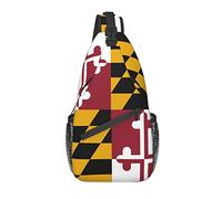 Sling Backpack Maryland Flag Travel Randonnée Daypack Pattern Rope Crossbody Shoulder Bag