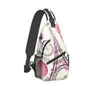 Sling Backpack Travel Randonnée Daypack Romantic-Paris-Eiffel-Tower Rope Crossbody Shoulder Bag