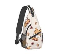 Sling Backpack Voyage Randonnée Daypack Cute-Kawaii-Fox-Floral Rope Crossbody Shoulder Bag