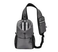 Sling Bag for Men, Adjustable Waterproof Chest Bag with Bottle Pocket, Riding Hiking Outdoor Large Capacity Crossbody