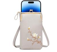 Sling Bag For Women - PU Leather Embroidered Shoulder Bag | Stylish Small, Gris, Consulte la descripción, Voir description