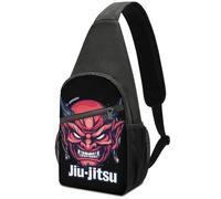 Sling Bag Masque Démon Japonais Oni Kabuki Jiu-Jitsu Durable Sacoche Tactique Mode pour Femme Homme 19X39Cm