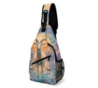 Sling Bag Mythologie Magique Dieu Chèvre Oiseaux Multifonction Sacoche Tactique Casual Pour Homme Femme 19X39Cm