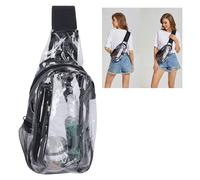 Sling Bag transparent, homologué pour les stades, petit sac de poitrine transparent, décontracté et étanche en PVC pour les stades de randonnée ou les concerts