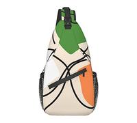 Sling Chest Crossbody Bag Anti-Theft Waterproof Shoulder Backpack Casual Rucksack for Sports Gym Yoga, for Happy St Patricks Day Ireland Flag Clover Pink