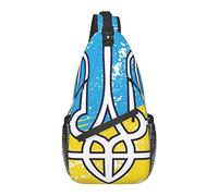 Sling Chest Crossbody Bag Anti-Theft Waterproof Shoulder Backpack Casual Rucksack for Sports Gym Yoga, for Ukraine Flag White