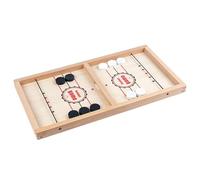 Sling Puck Game - 8,5x9,6 Pouces à Double Joueur interactif Plateau Portable Gomoku Fun Play Design pour Adultes, Ensemble en Bois avec Lisse, Jeu de Table pour Les Amateurs de Hockey