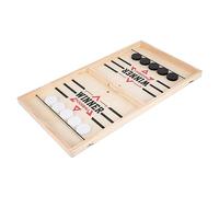Sling Puck Jeu de Société pour Adultes - Testez Votre Vitesse et précision - Jeu de Football de Table en Bois avec 10 balles - Grande Taille
