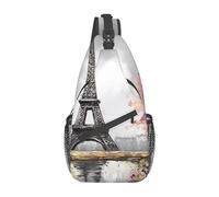 Sling Sac À Dos, Peinture Paris Tour Eiffel Imprimer Tactique Sacoche Bandoulière Casual Sac À Dos Militaire Mode Sacoche Porté Épaule pour École Femme Randonnée