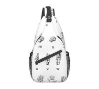 Sling Sac Poitrine Alphabet De La Langue Des Signes Sacs Bandoulière Multifonction Femme Sacoche À Bandoulière Polyvalent Bandoulière Sac, Pour Cyclisme, La Randonnée, Business