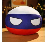 SLINGDA Country Ball Plushies Plush Ball Poland Ball Plush USA France Canada UK Germany Japan China Short Plush Country Plush Gift Pendant Toys and Games - 30 Cm (12 in)