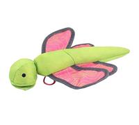 Slingshot Flying Dog Toy | Cloth Material, 12.2in X 8.7in, Pink Green Dragonfly Design | Durable Plush Squeaky Fetch Toy For Medium Large Breeds | Interactive Training Gift