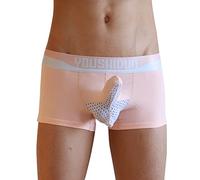 Slip à Poche pour Homme avec Nez d'Éléphant en Coton Exotique Léger Jockstrap Amélioration du Renflement Sous-vêtement Trompe d'Éléphant Boxer Brief Respirant Entraînement Sissy Course Classique, rose