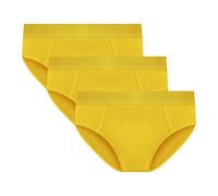 Slip AthléTique Respirant De Couleur Unie pour Hommes sous-VêTements Taille Moyenne en Coton Extensible Slip De Maintien Soft Comfort (Jaune-3PC,L)