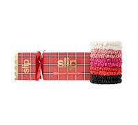 slip Back to Basics Chouchous fins dans un emballage Holiday Cracker - Design anti-plis, anti-casse Slipsilk protège les cheveux délicats - Comprend 10 chouchous en soie pure, jean