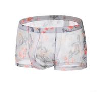 Slip Boxer Homme Transparent Maille Respirant U-Pouch | Maille respirante, design transparent, poche U ergonomique, idéal été, confort nocturne(White S)