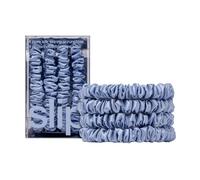 slip Chouchous fins : anti-plis, anti-casse Slipsilk™ qui protège les cheveux délicats | Comprend 4 chouchous en soie pure, bleuet
