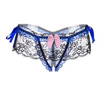 Slip Culotte Sexy String V String Knickers Femme Sous-vêtements Dentelle Ouvert Sexy Sous-vêtements Femme, Bleu 4., taille unique
