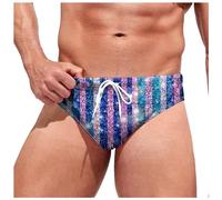 Slip De Bain Homme à paillettes, piscine Maillot De Bain taille basse avec Cordon de Serrage Réglable Short De Bain short de bain séchage rapide Eté slip De Natation Swimming Trunk (Purple, XXL)