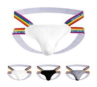 Slip de Bain Homme Gay Pride Month Sexy Chic Slip Homme Lgbt Arc-en-Ciel Rayée Tanga Sans Couture Strings Couleur Néon Sous Vetement Sexy Érotique Taille Basse String Lgbtq Mini Slips Short Culotte