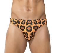 Slip de bain tendance pour homme avec cordon de serrage, maillot de bain de sport, maillot de bain triangulaire, short de bain imprimé léopards