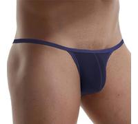 Slip de bikini en nylon pour homme taille basse avec matériau en soie glacée et pochette profilée pour s'adapter (M saphir)