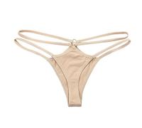 Slip De Femme Transparent,Femmes Couleur Unie Sexy Bikini Style Fines Bretelles éVider Triangle Taille Basse Culotte