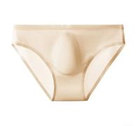 Slip de sport en soie glacée ultra fin sans couture pour homme - Taille basse - Séchage rapide - Respirant - L-3XL (abricot XL)