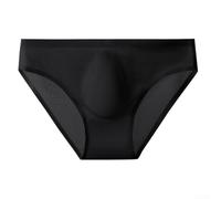 Slip de sport en soie glacée ultra fin sans couture pour homme - Taille basse - Séchage rapide - Taille L-3XL - Noir M