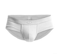 Slip de sport pour homme avec poche convexe en U, conçu pour la respirabilité et la gestion de la transpiration (2XL, blanc)