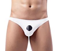 Slip Elephant Sous-vêtements Homme Mode Sexy Bas Hommes Hanche Ouvert Polyester Triangle Culotte Sexy Chaîne, Blanc., M
